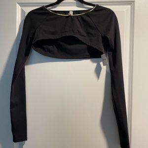 Cropped over boob shirt